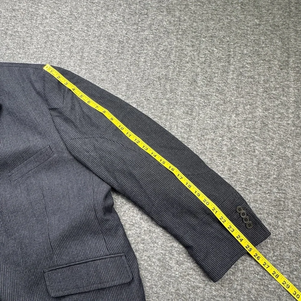 Kroon Sport Coat Mens 48R‎ Blue 100% Wool Striped Ritchie 2 Button *No liner*